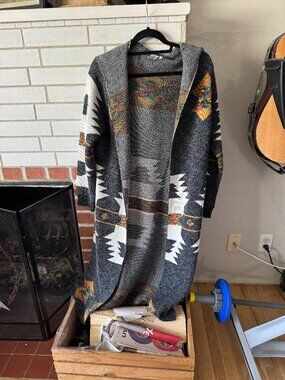 Long Aztec Cardigan - Large